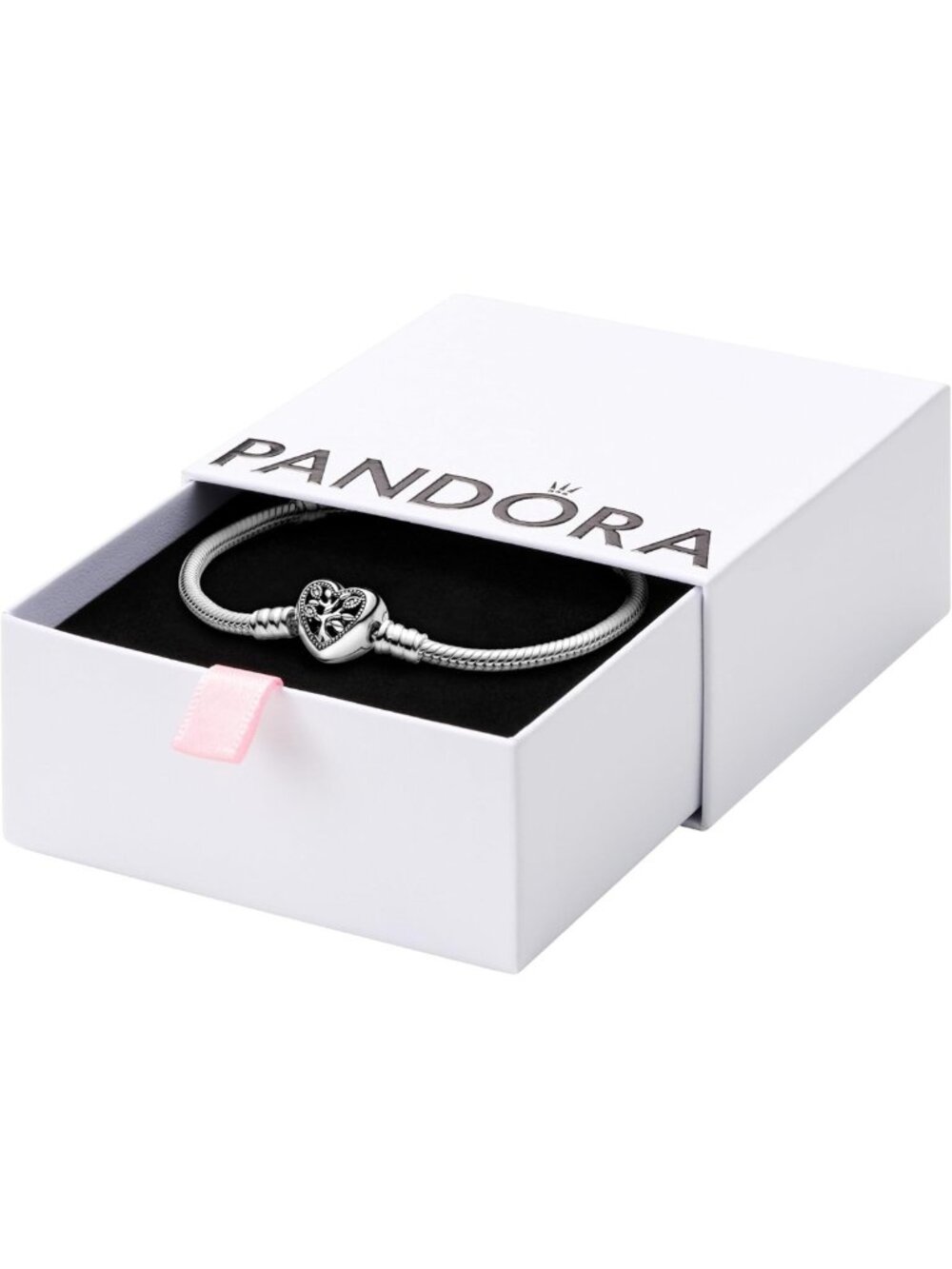Family Tree Heart Clasp Snake Chain Bracelet - Stylish Charm Jewelry Gift